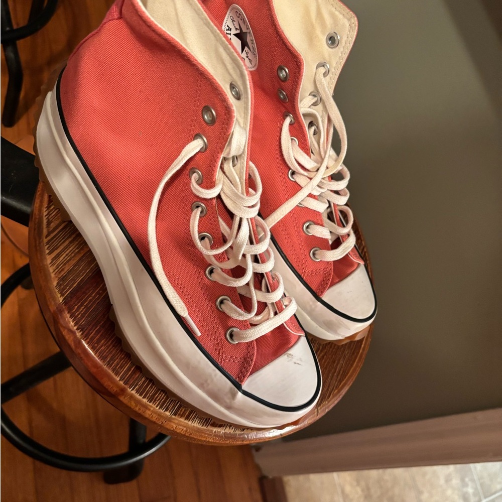 Converse Red and White High-Top Sneakers